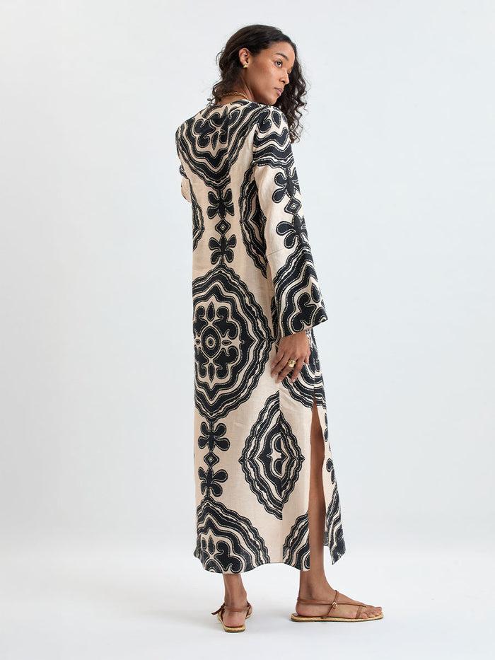 Lemlem THEODORA | Column Dress Niku Cream