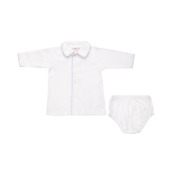 Lenora BABY COTTON KNIT LONG SLEEVE DIAPER SET
