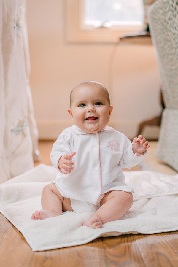 Lenora BABY COTTON KNIT LONG SLEEVE DIAPER SET