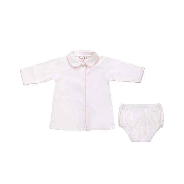 lenora BABY COTTON KNIT LONG SLEEVE DIAPER SET