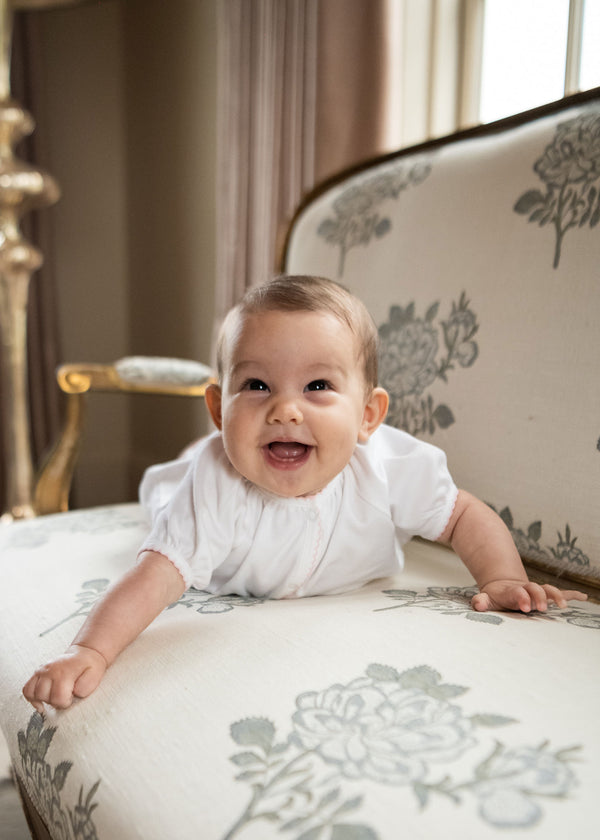 Lenora BABY COTTON KNIT SHORT SLEEVE DIAPER SET