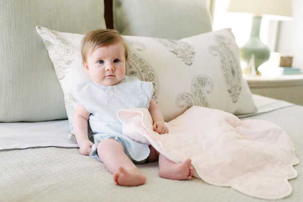Lenora BABY HAND QUILTED SATIN BLANKET