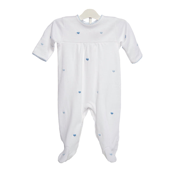 Lenora BABY JOSIE HEART COTTON KNIT FOOTIE