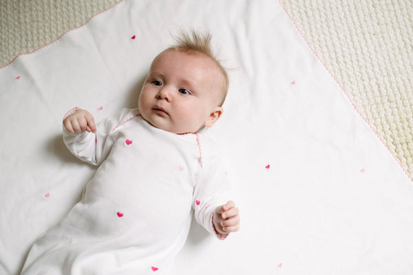 Lenora BABY JOSIE HEART COTTON KNIT SACK