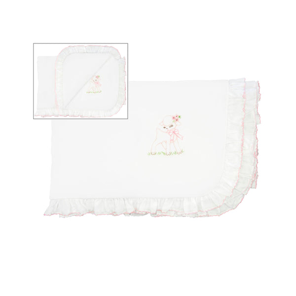 Lenora BABY LAMB & BEE COTTON STROLLER BLANKET