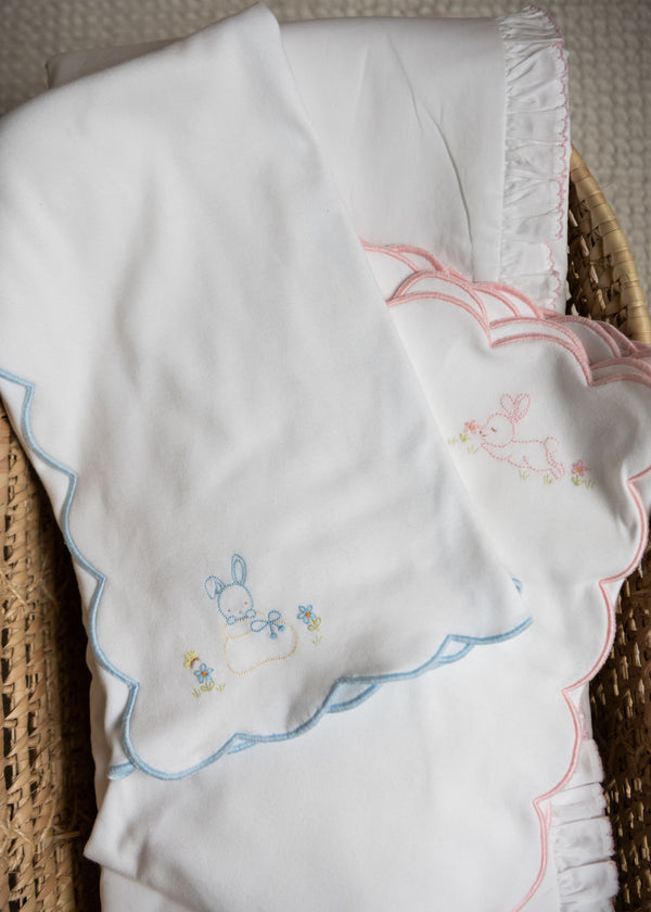 Lenora BABY SLEEPY BUNNY COTTON KNIT BLANKET