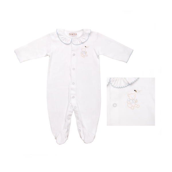 Lenora BABY TEDDY BEAR COTTON KNIT FOOTIE