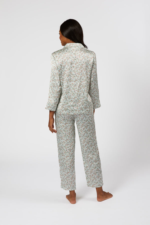 Lenora BIRDIE SATIN LONG FLORAL PAJAMAS
