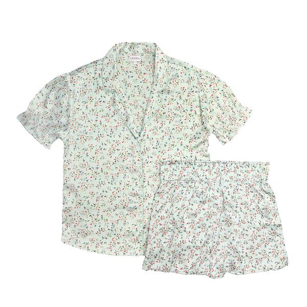 lenora BIRDIE SATIN SHORT FLORAL PAJAMAS