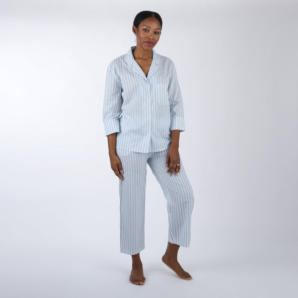 Lenora CLASSIC COTTON STRIPED CAPRI PAJAMAS