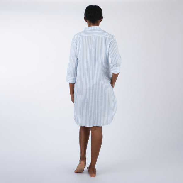 Lenora CLASSIC COTTON STRIPED NIGHTSHIRT