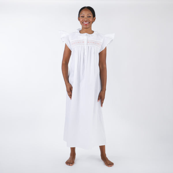Lenora EMILY COTTON SMOCKED NIGHTGOWN