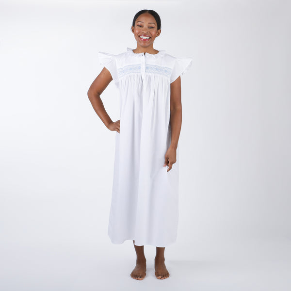 Lenora EMILY COTTON SMOCKED NIGHTGOWN