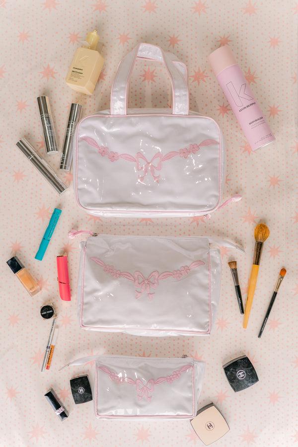 Lenora FLORAL BOW LARGE MAKEUP BAG
