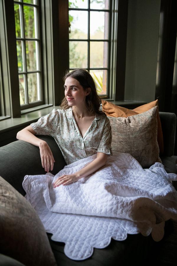 Lenora HAND QUILTED SATIN ADULT THROW