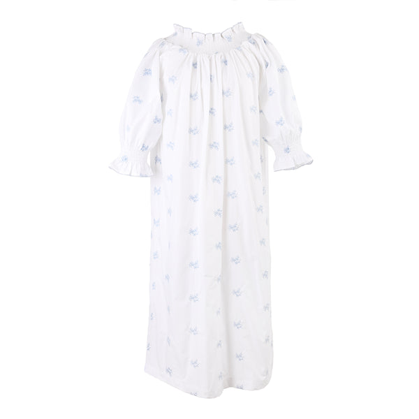 lenora NANCY COTTON EMBROIDERED LONG SLEEVE NIGHTGOWN