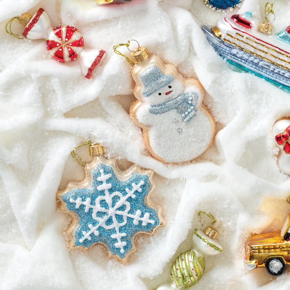 Lenox Blown Glass Snowman & Snowflake Cookie Ornaments 2