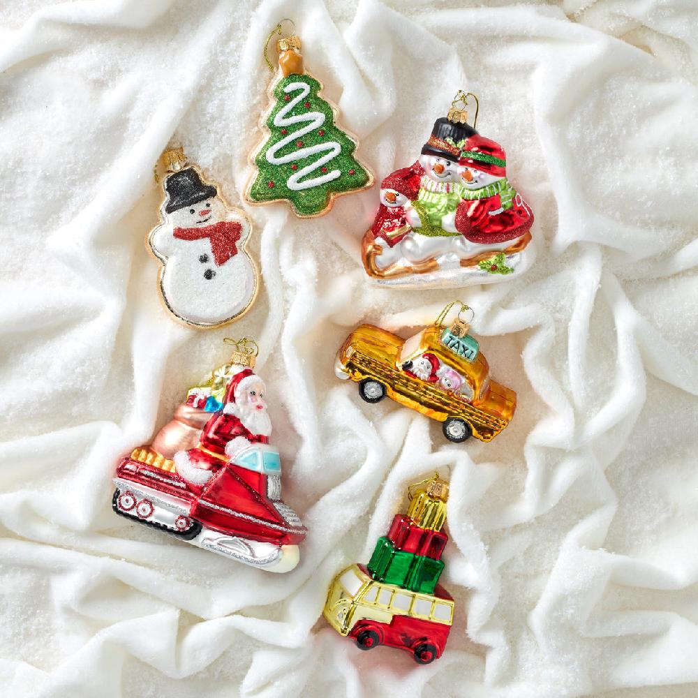 Lenox Blown Glass Snowman & Tree Cookie Ornaments 2-Piece Set