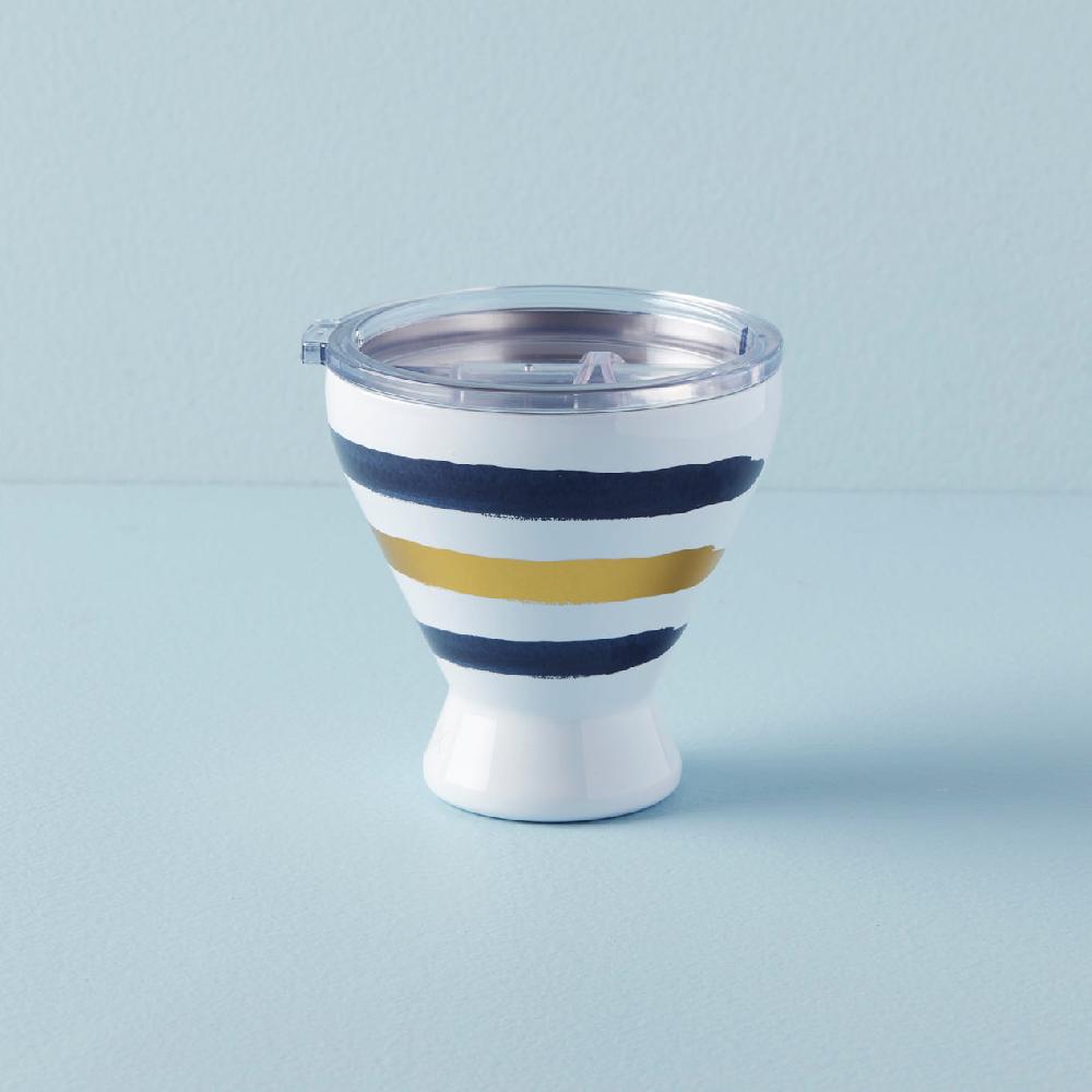 lenox Blue Bay Stripe Stainless Steel Cocktail Tumbler