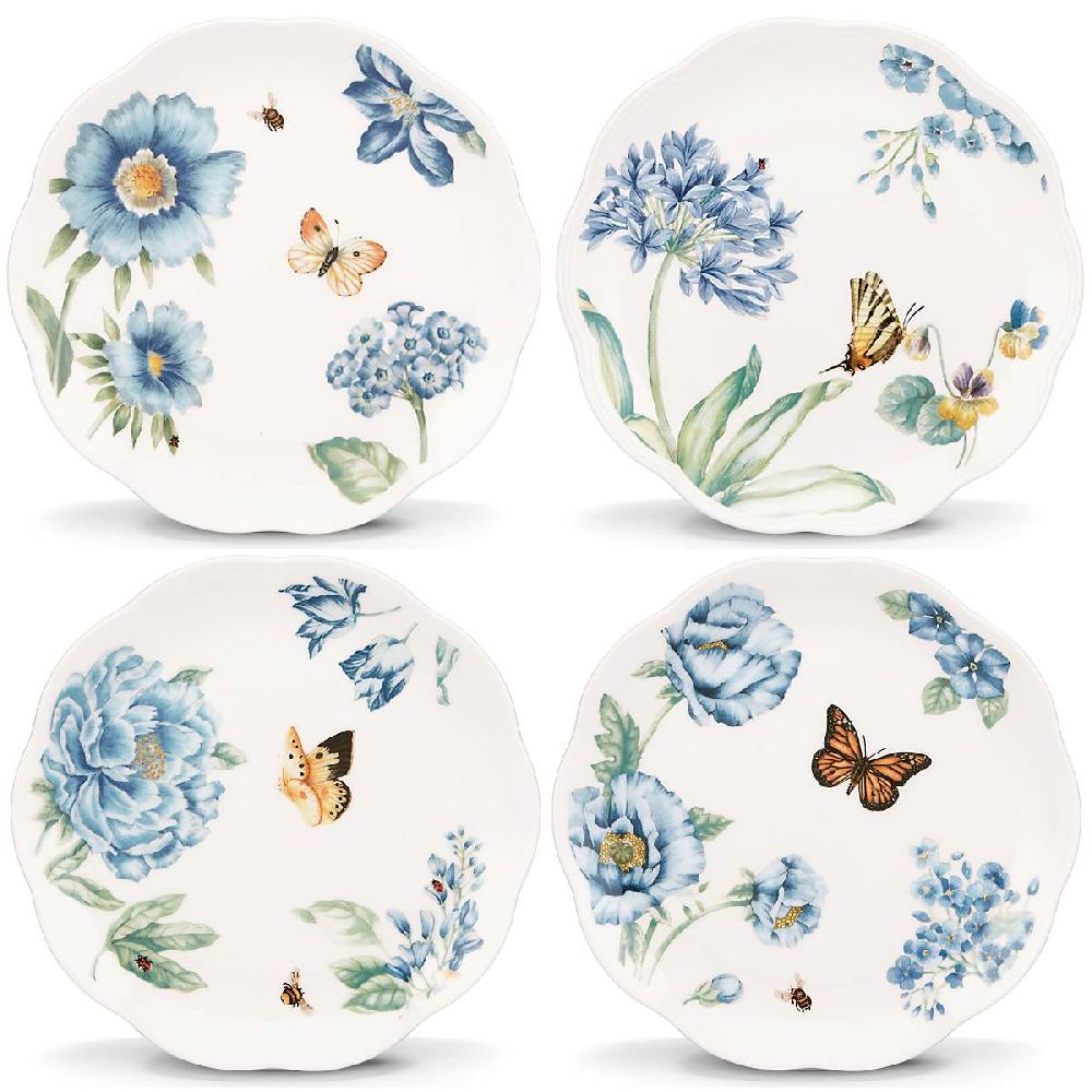 Lenox Butterfly Meadow Blue Dessert Plates - Set Of 4