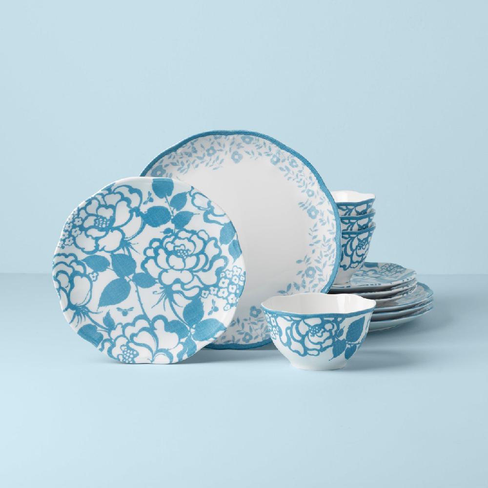 lenox Butterfly Meadow Cottage Cornflower 12-Piece Dinnerware Set