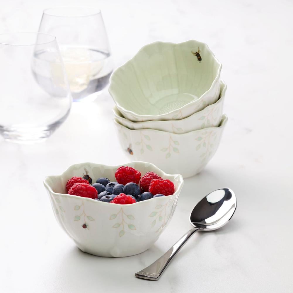 Lenox Butterfly Meadow Floral Green Dessert Bowls - Set Of 4