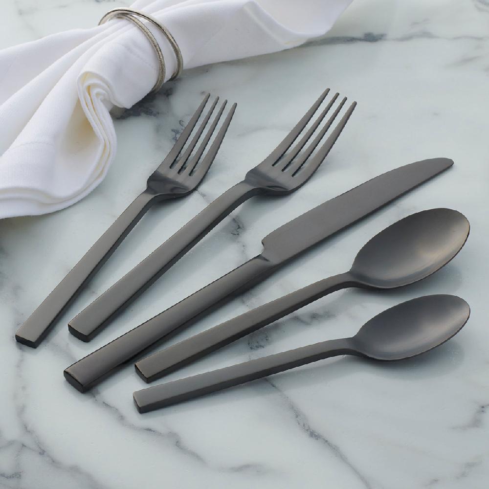 Lenox Chefs Table Midnight Matte 20 Piece Flatware Set