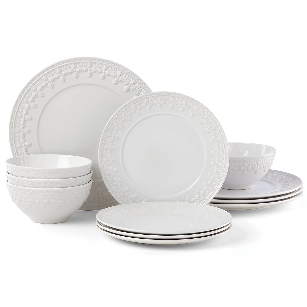 lenox Chelse Muse Fleur White 12-Piece Dinnerware Set