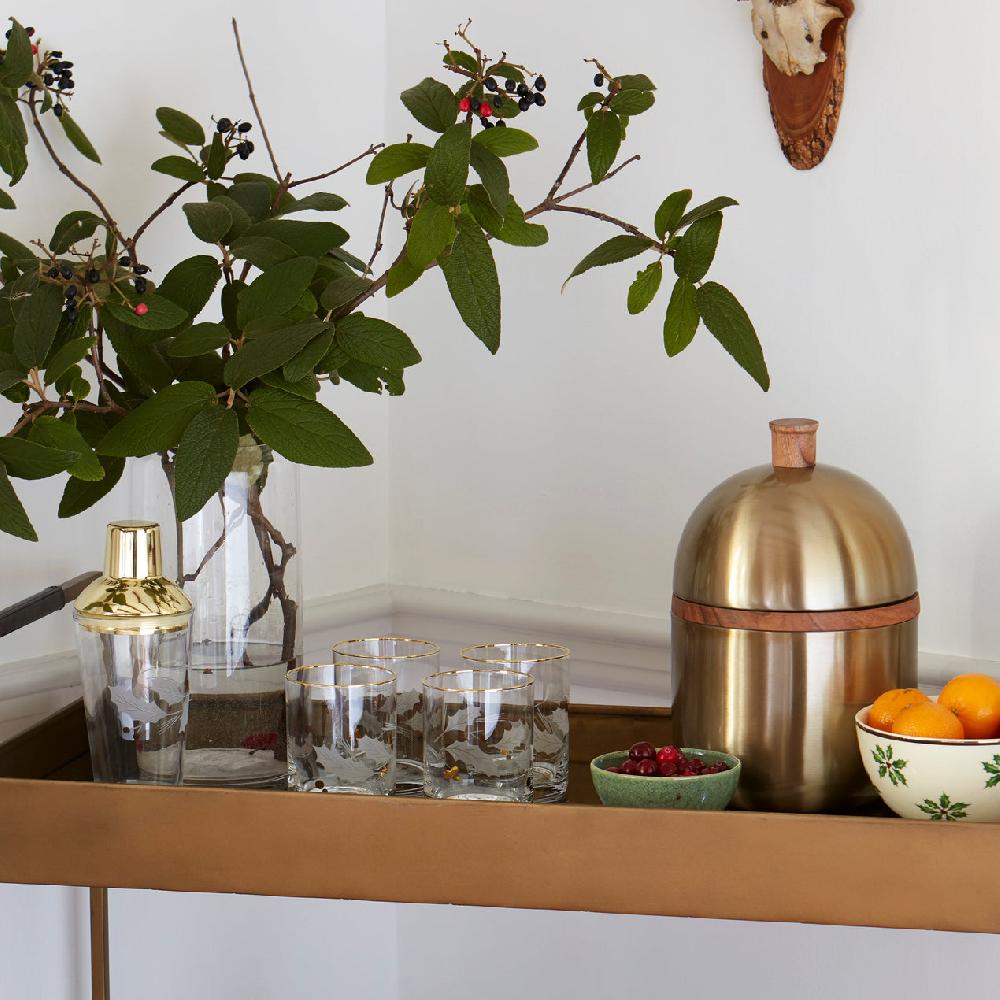 Lenox Holiday Gold Double Old Fashion Glasses - Set Of 4