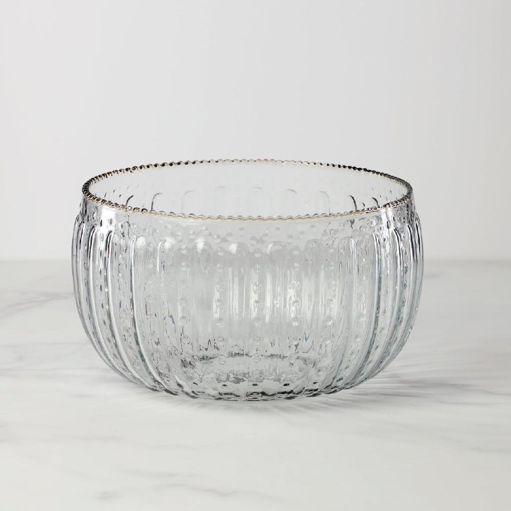 lenox Large Ruffle Glass Lines Artisan Crafted Bowl