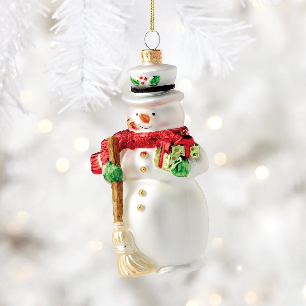 Lenox 2025 Retro Blown Glass Snowman Ornament