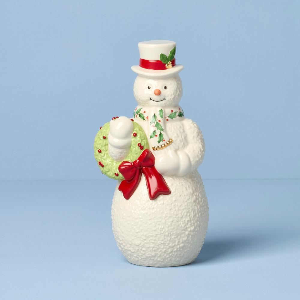 lenox 2025 Snowman With Wreath Figurine