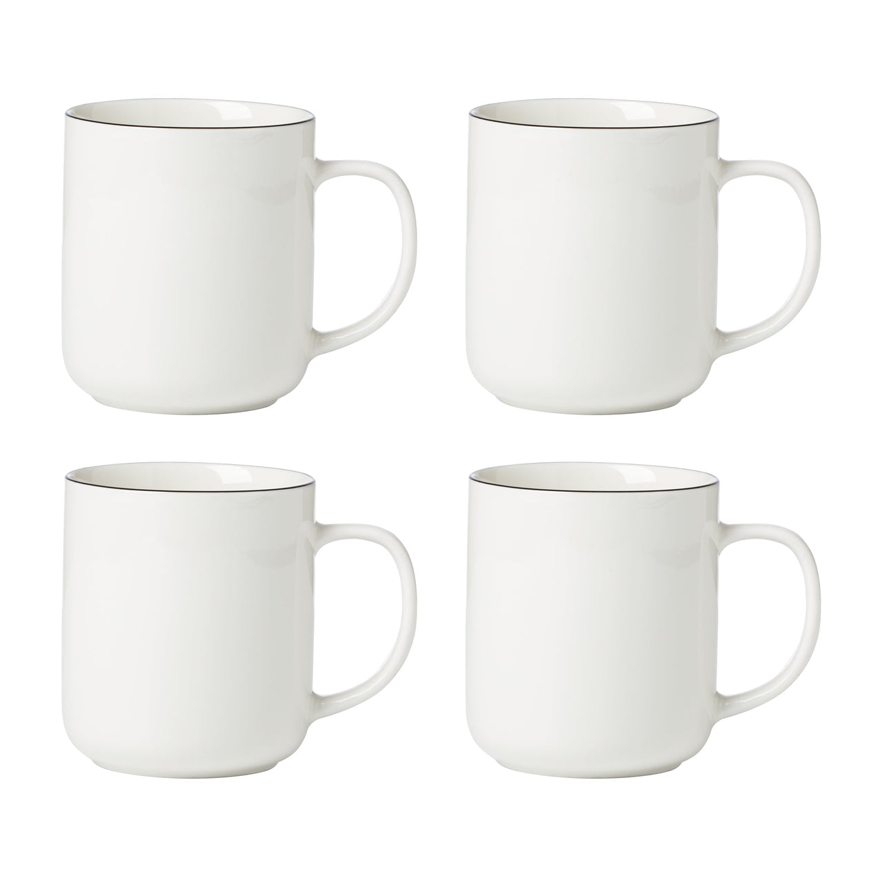 lenox 24 Seven Black Rim Mugs - Set of 4