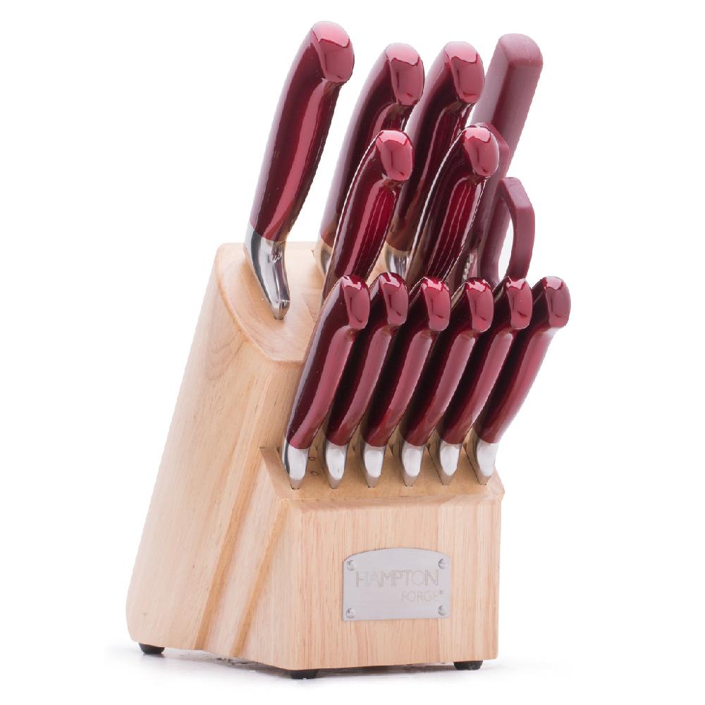 lenox Argentum Red 14 Piece Cutlery Block Set