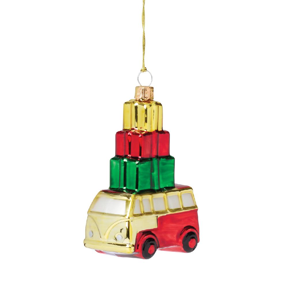 Lenox Blown Glass Van With Gifts Ornament