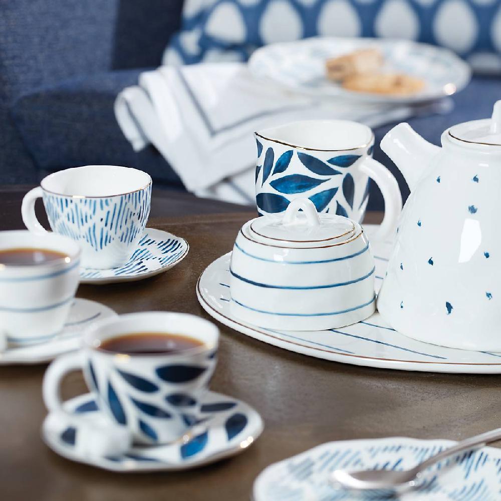 Lenox Blue Bay 8-Piece Espresso Cup & Saucer Set