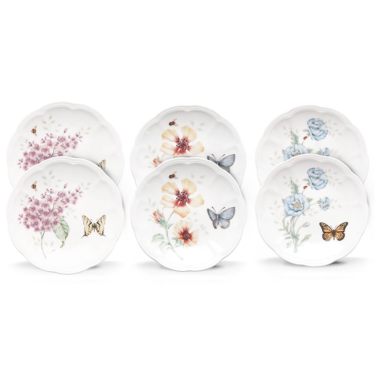 Lenox Butterfly Meadow 6-Piece Tidbit Plate Set