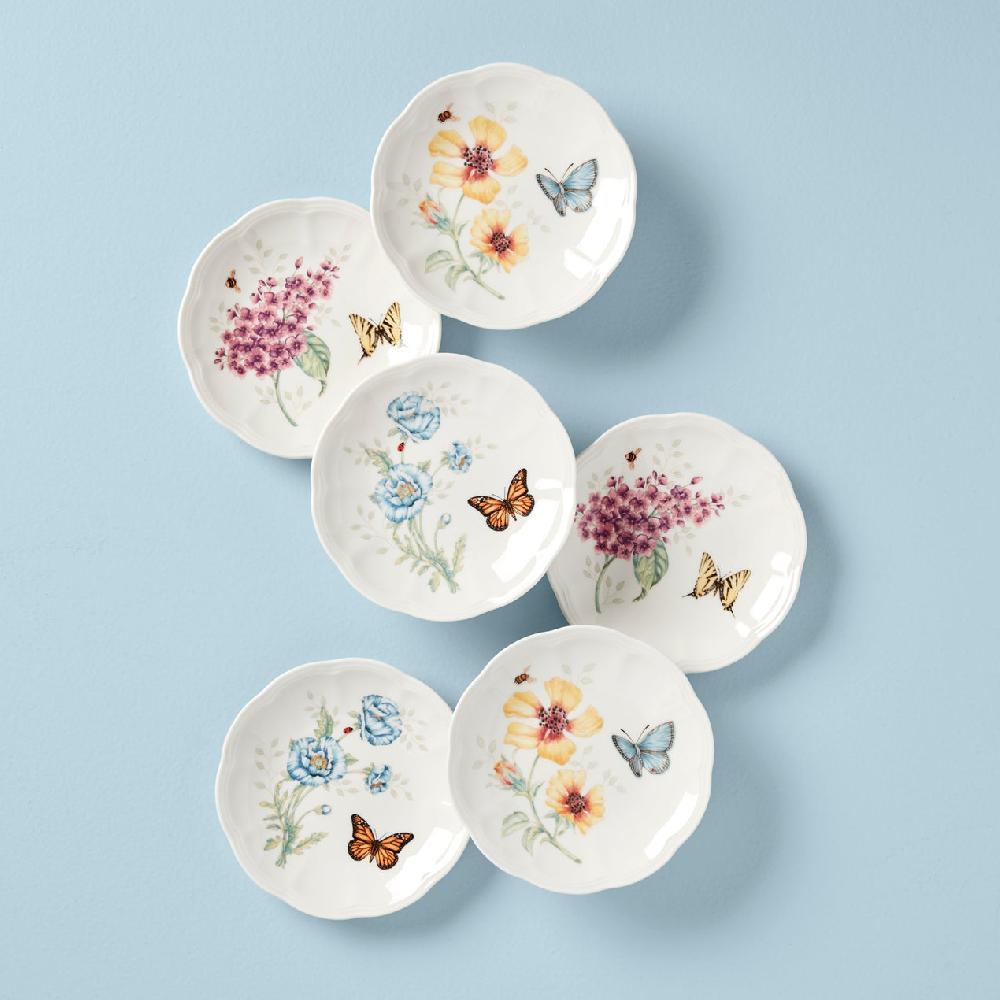 lenox Butterfly Meadow 6-Piece Tidbit Plate Set