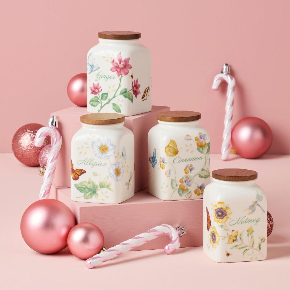 Lenox Butterfly Meadow Baking Spice Jars - Set Of 4