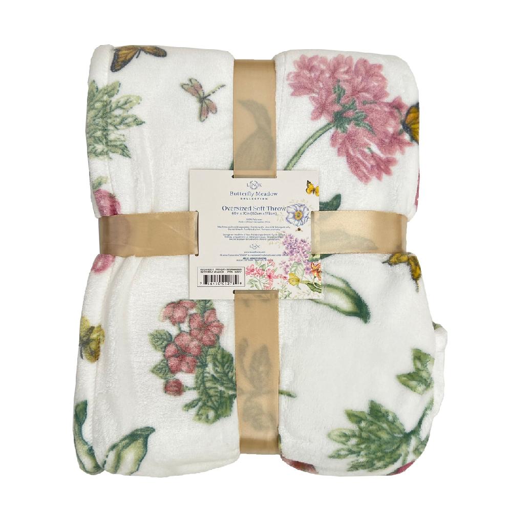 Lenox Butterfly Meadow Bloom Pink Throw Blanket