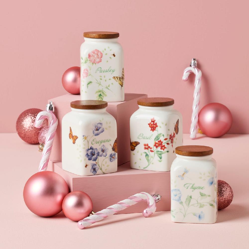 Lenox Butterfly Meadow Cooking Spice Jars - Set Of 4