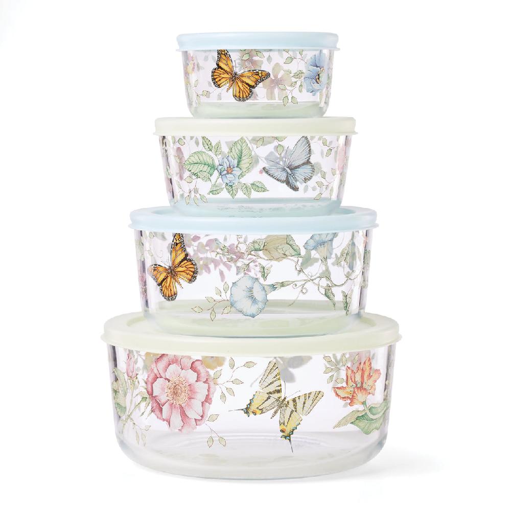 Lenox Butterfly Meadow Glass Containers - Set Of 4