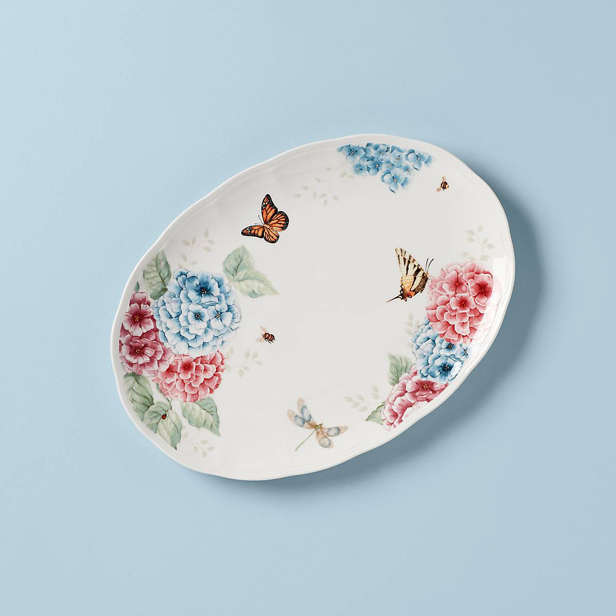 lenox Butterfly Meadow Hydrangea Oval Platter