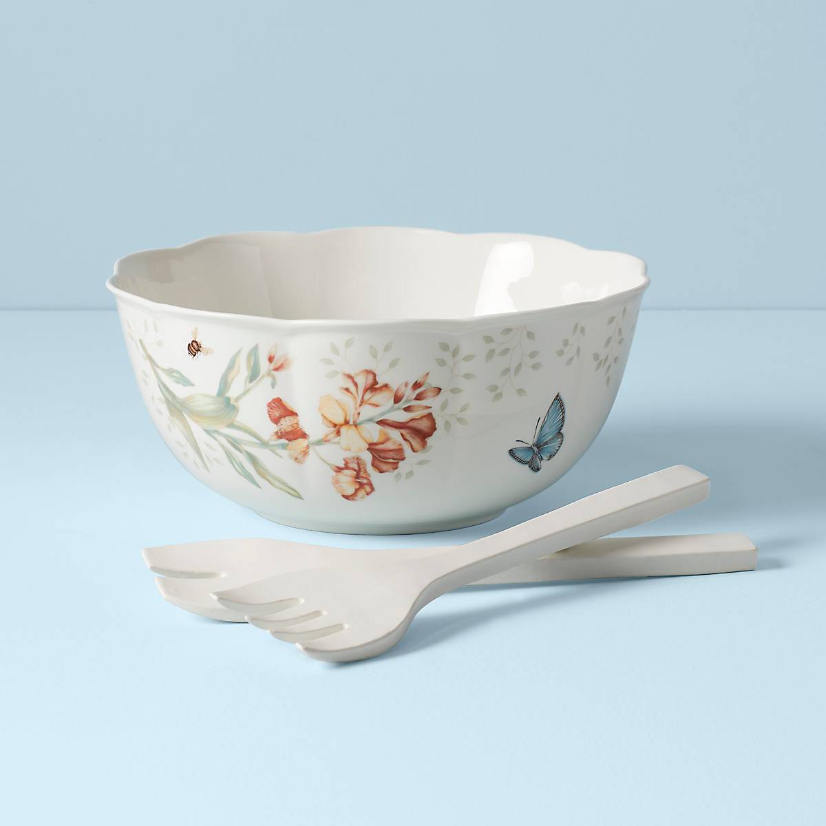 Lenox Butterfly Meadow Salad Bowl & Servers