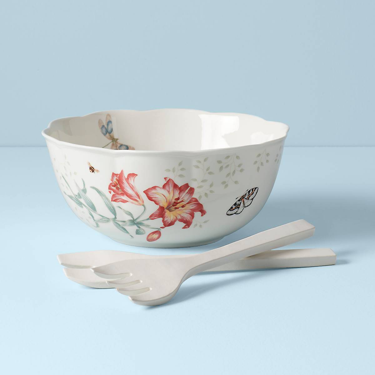 lenox Butterfly Meadow Salad Bowl & Servers