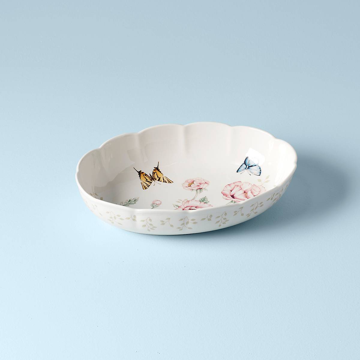 Lenox Butterfly Meadow Scalloped Oval Baker