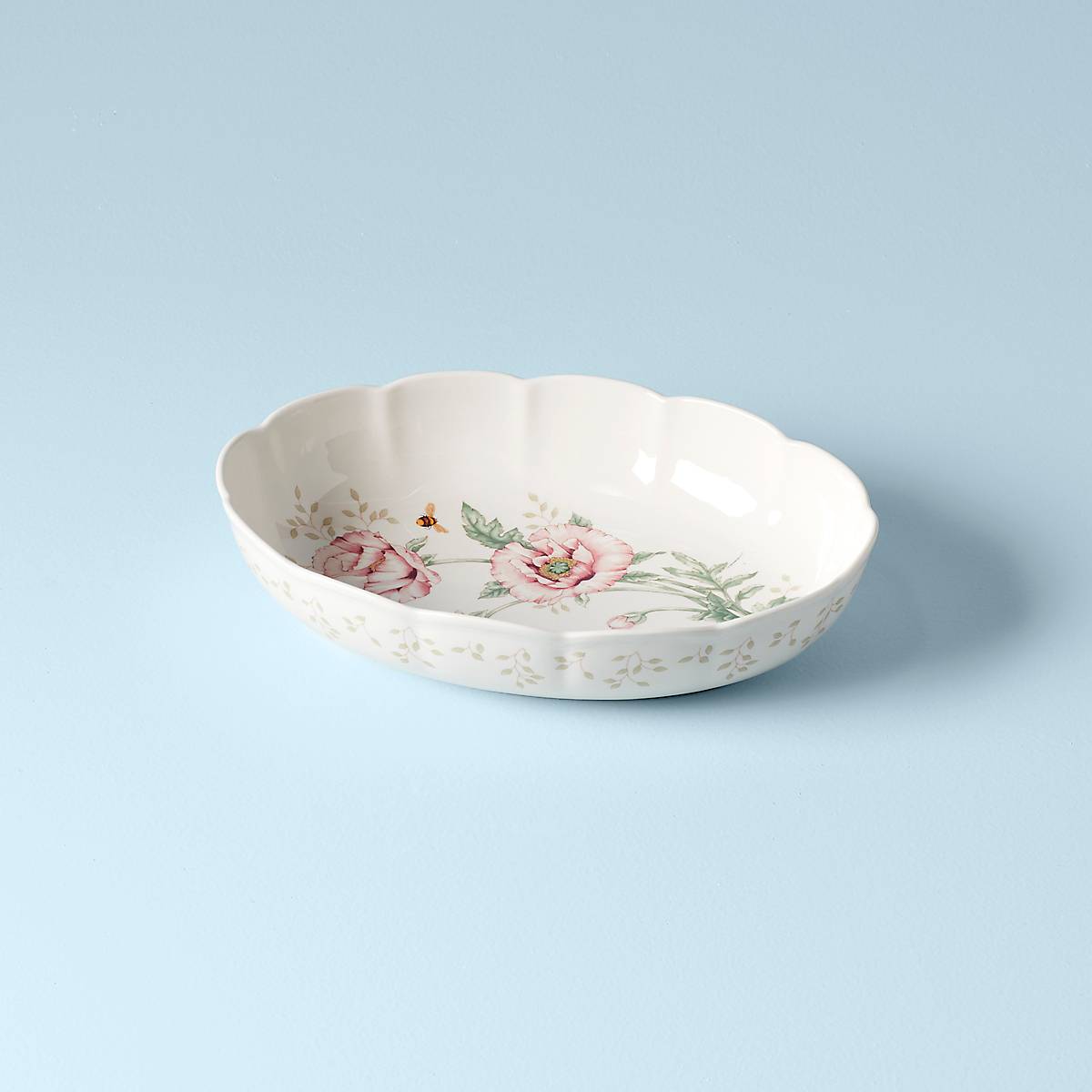 lenox Butterfly Meadow Scalloped Oval Baker