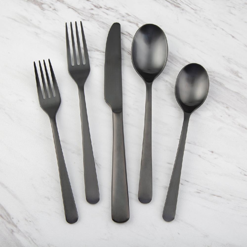 lenox Cecil Black Satin 20 Piece Flatware Set