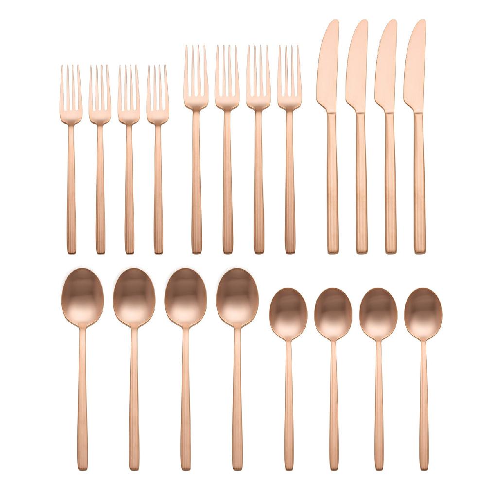 Lenox Dean Rose Gold Satin 20 Piece Flatware Set