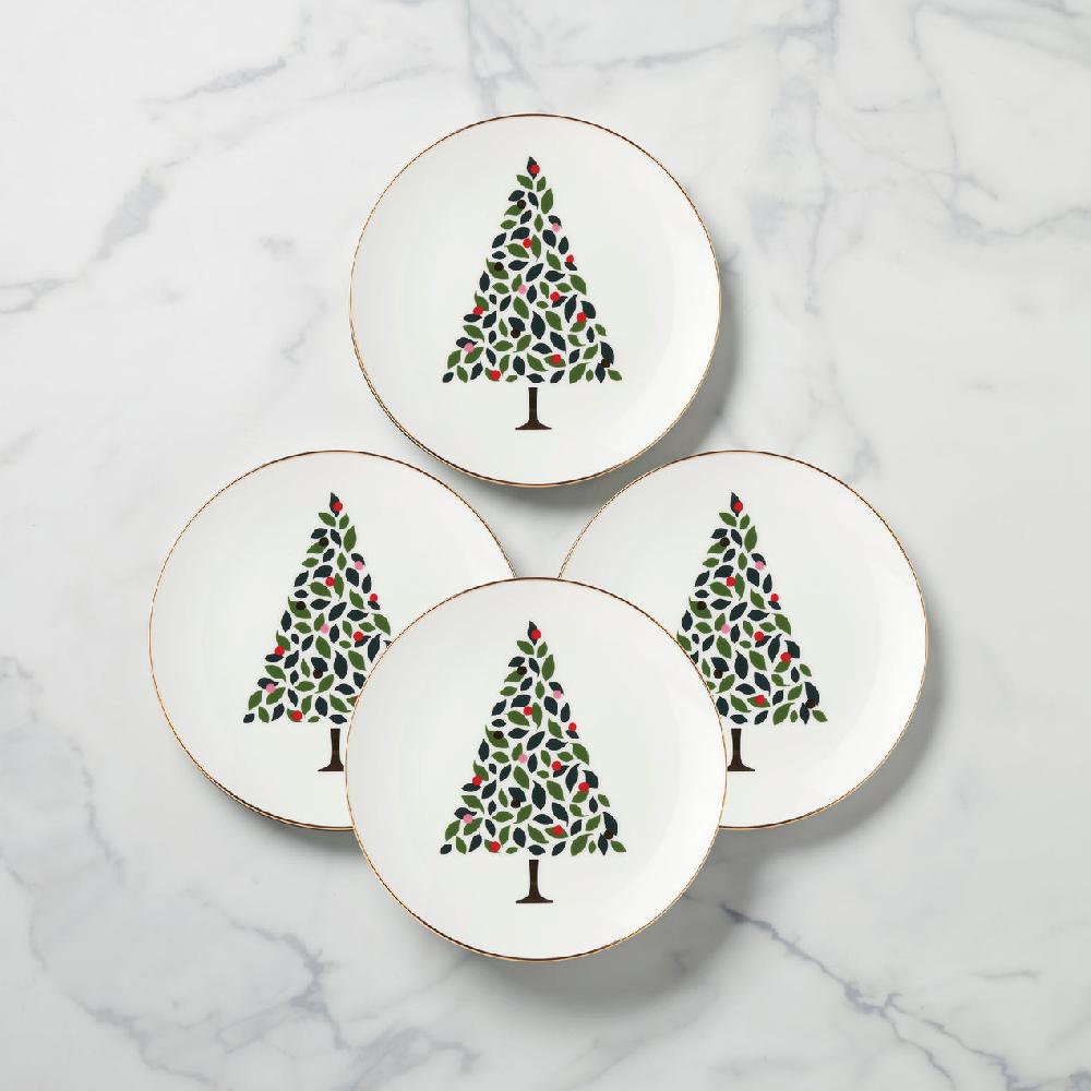 lenox Evergreen Accent Plates - Set of 4
